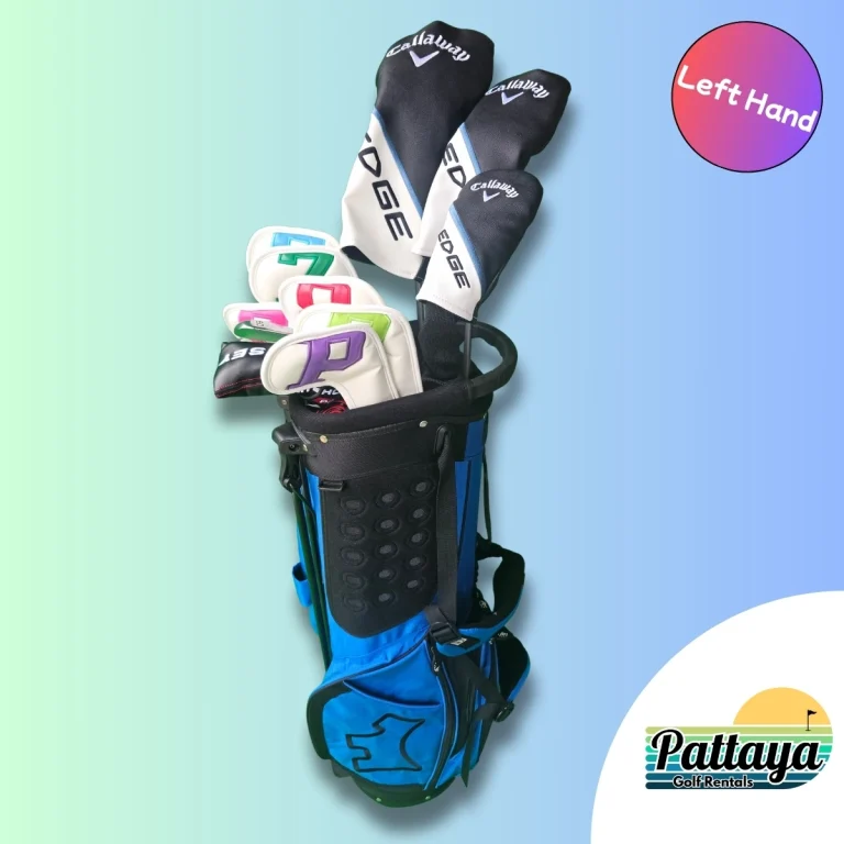 Left hand Callaway Edge golf club set with bag
