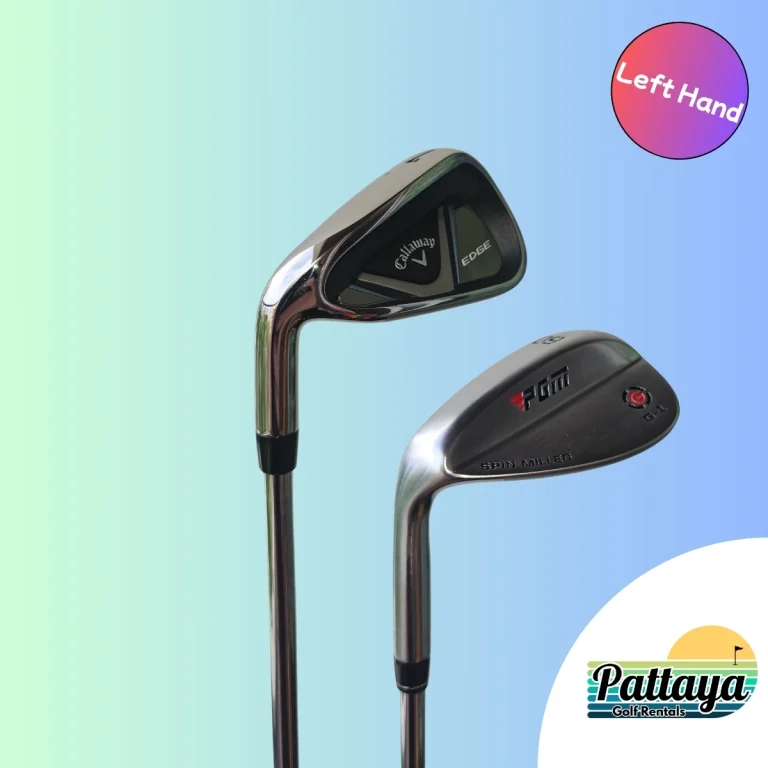 Left hand Callaway Edge golf club set with bag